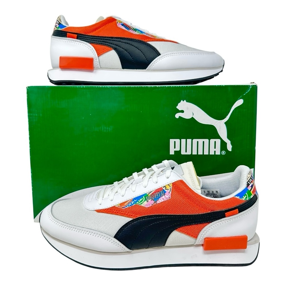 Puma Men’s Future Rider INTL Game 37597101 White/Tigerlily Size 10 - Picture 8 of 9